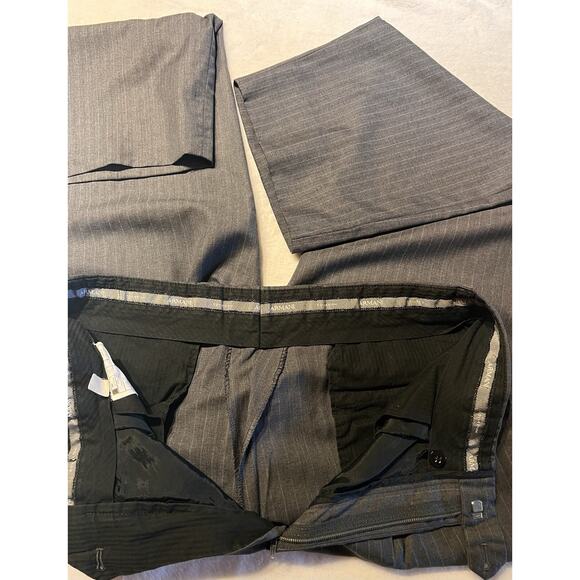 Armani Collezioni 40R 32x28 Gray Stripe Designer Suit Made in Italy Super 150s - Picture 12 of 16